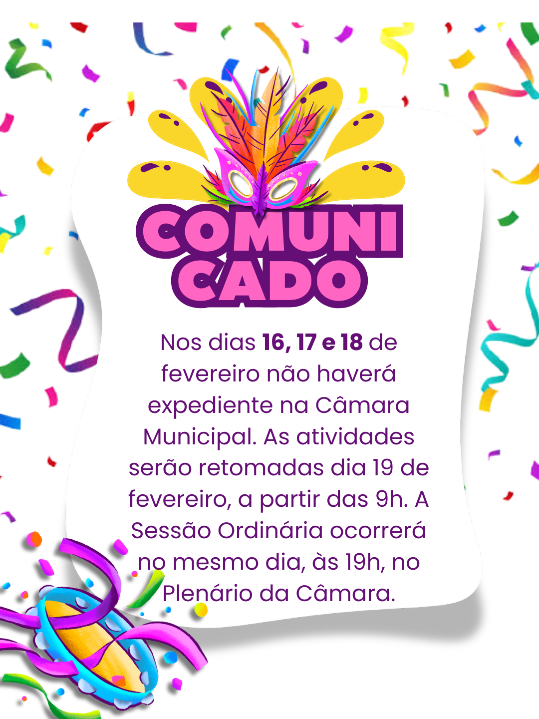 Comunicado Carnaval