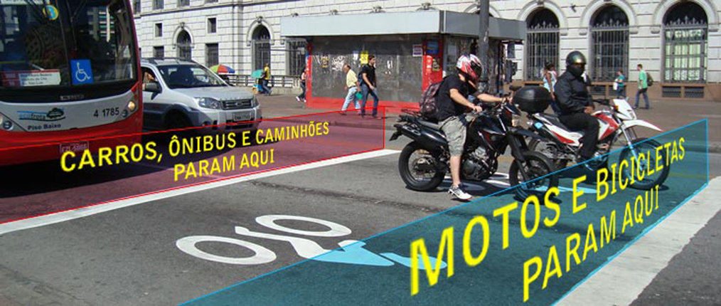 Exemplo de faixa motos e bikes