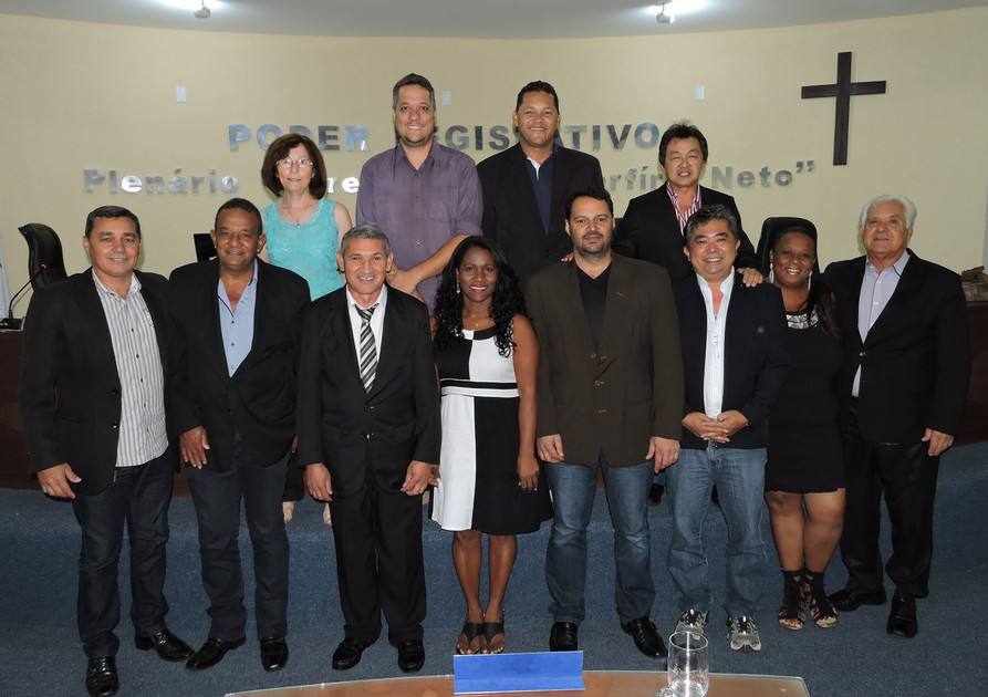 Vereadores reunidos com o novo vereador Pedro