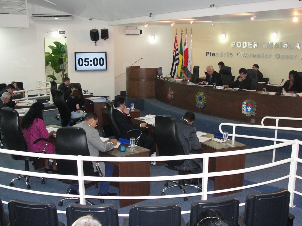 Vereadores durante Sessao de 22 de abril